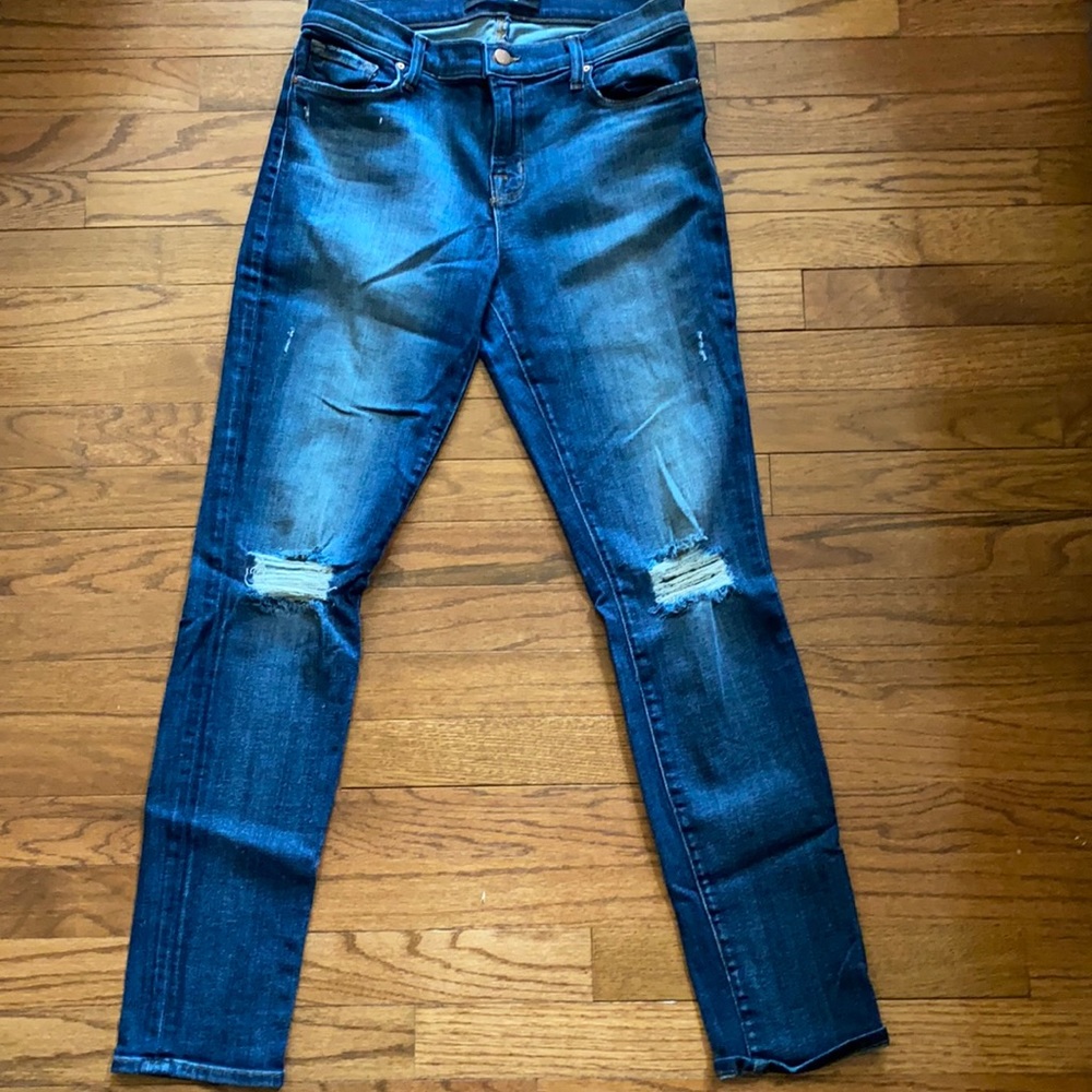 Jbrand distressed dark wash jeans